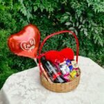 Cesta Com Vinho Chocolates & Pelúcia