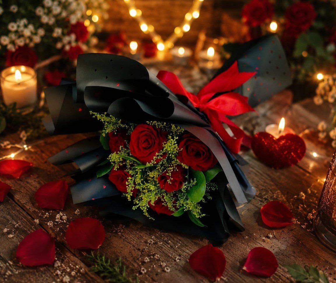 buque cortado de 6rosas Buquê de 6 Rosas Importadas - Imagem 1
